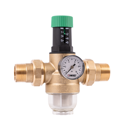 Фотографија од ХЕРЦ РЕДУЦИР ВЕНТИЛ 1" PN16 СО МАНОМЕТАР И ФИЛТЕР 1 2682 13